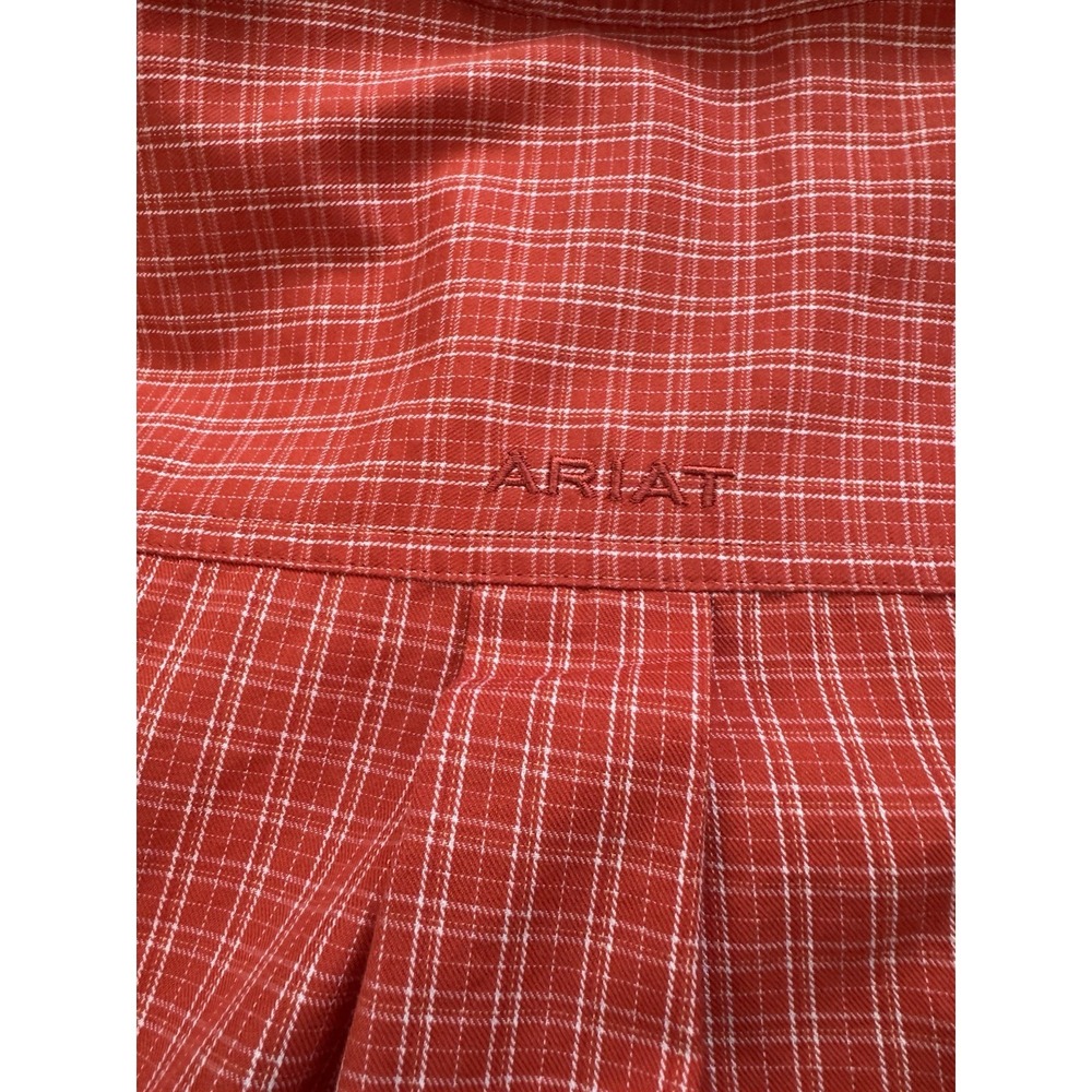 Ariat Pro Series Shirt Mens Medium Red Plaid Long Sleeve Outdoor Western - Picture 8 of 11
